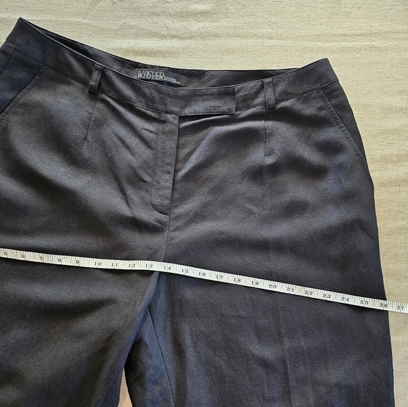 Kasper Womens Black Wide Leg Linen Pants 16W - Picture 9 of 16